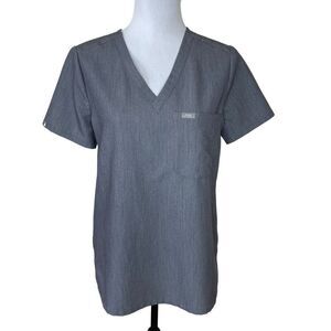 FIGS Catarina One Pocket Scrub Top Gray Size Small